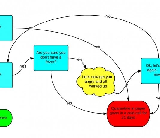 NY/NJ Ebola Algorithm for People with Recent Travel to Africa Ebola quarantine chart