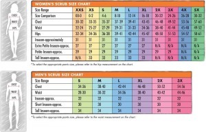 hospital scrub sizes