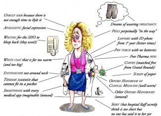 Caricatures of a Medical Student, an Intern, and a Paediatrician medical student