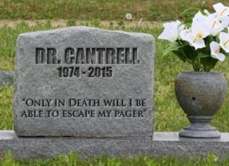Another Doctor is Paged to Death tombstone of doctor