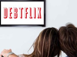 Debtflix: View School Debt On-Demand Anytime, Anywhere Couple watching TV