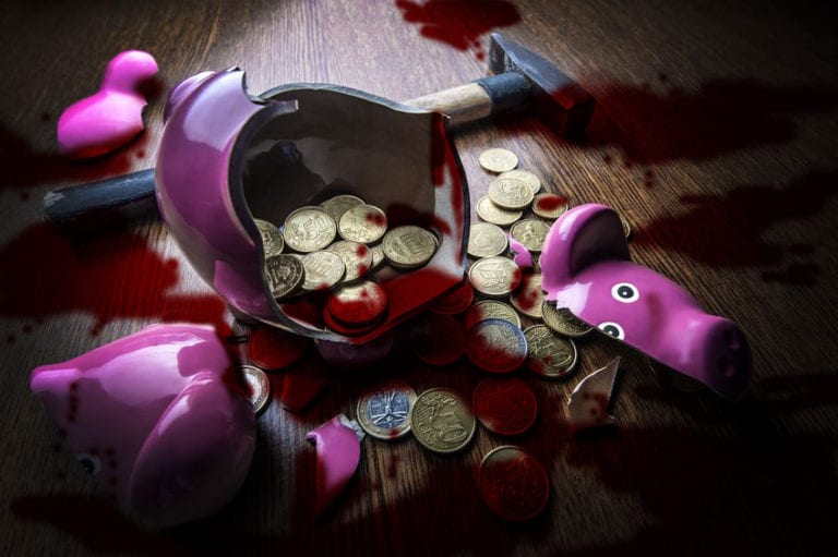 Piggy Bank in OR After Gruesome Attack with Hammer