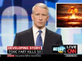 Breaking News: Fart of the Century Kills 50 fart, CNN, Anderson Cooper