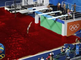 Olympic Officials Apologize for Pools Filled with Blood blood, pool