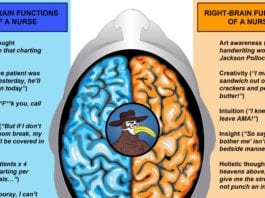 The Left & Right Hemispheres of a Nurse brain hemispheres nurse