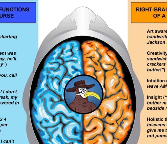 The Left & Right Hemispheres of a Nurse brain hemispheres nurse