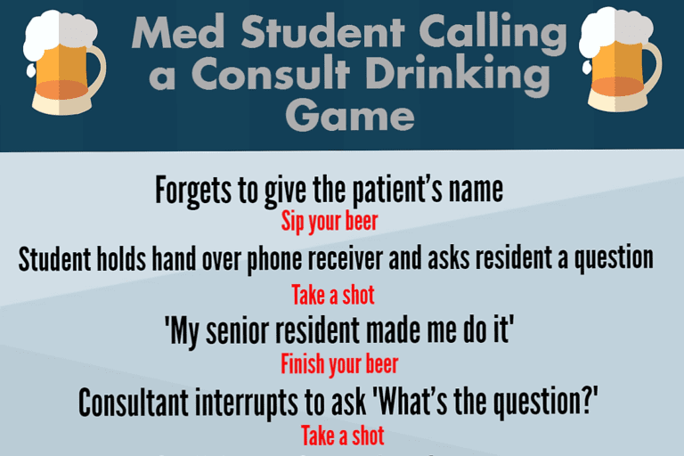 The Med Student Calling a Consult Drinking Game