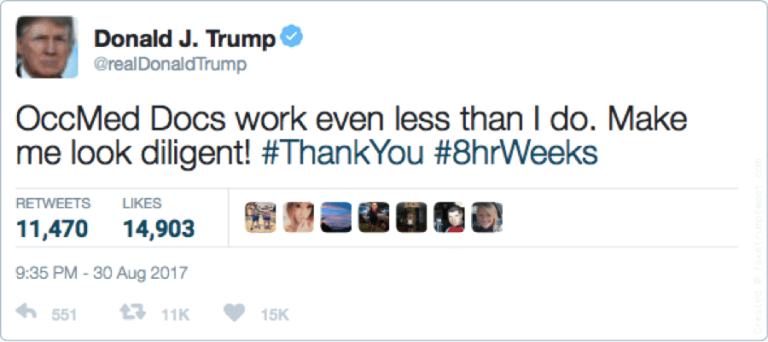 Trump Tweets About More Medical Specialties