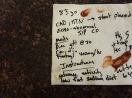 ICU Transfer Arrives with Hospital Summary on a Napkin discharge summary