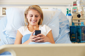 medical patient on cell phone