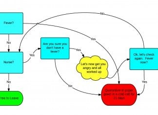 NY/NJ Ebola Algorithm for People with Recent Travel to Africa Ebola quarantine chart
