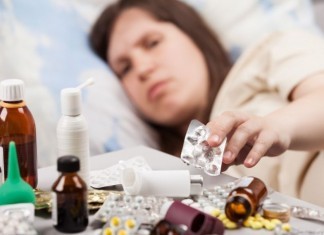 Woman with a Cold Thoroughly Fills Out ED Comment Card woman with common cold