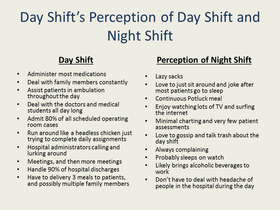 1st shift vs 2nd shift or 3rd shift