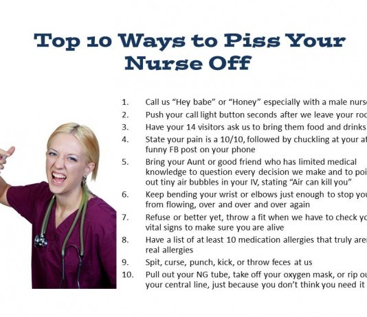 Top 10 Ways to Really Piss Your Nurse Off angry nurse