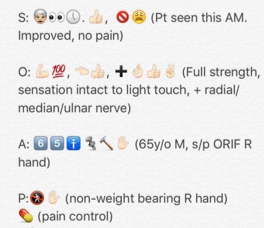 Orthopaedics to Begin to Use Emojis in Progress Notes emoji for orthopedic surgeons interpreted