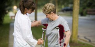 Woman Not Sure if She’s Using Crutches Correctly bloody armpits, bleeding armpits