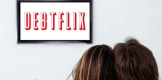 Debtflix: View School Debt On-Demand Anytime, Anywhere Couple watching TV