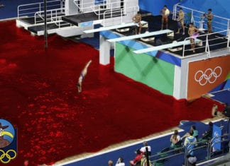 Olympic Officials Apologize for Pools Filled with Blood blood, pool