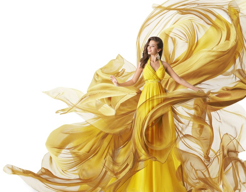 yellow isolation ballroom gowns