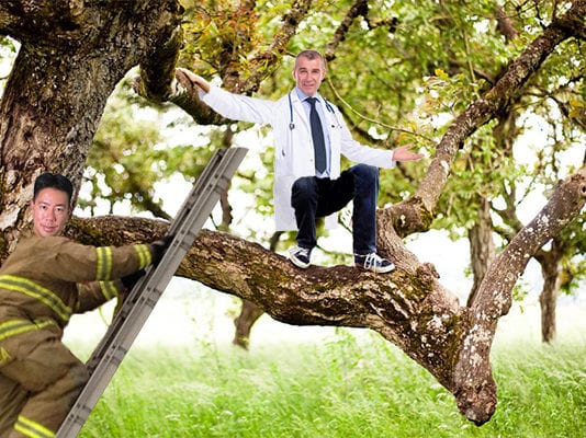 KevinMD Rescues Burned-Out Physician from Tree