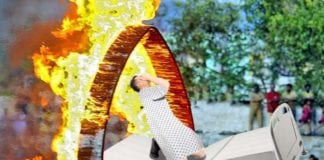 Daredevil Patient on Bed Jumps Through Ring of Fire