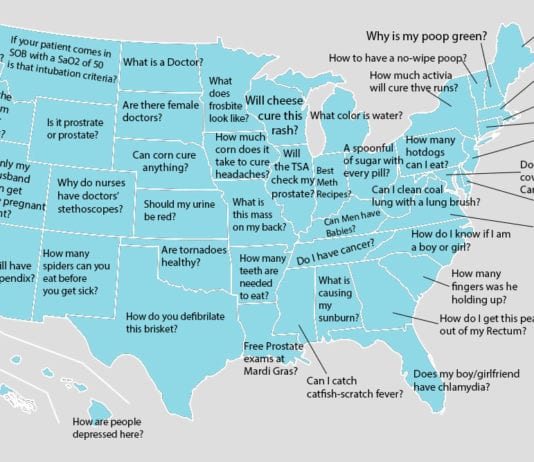 Most Popular Medical Questions of 2016 by State