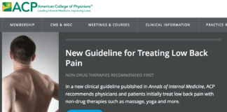 ACP Guidelines for Low Back Pain: ‘Anything, ANYTHING But Opioids’ ACP low back pain anything