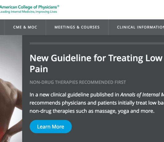 ACP Guidelines for Low Back Pain: ‘Anything, ANYTHING But Opioids’ ACP low back pain anything