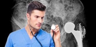 Orthopod Caught Listening to Femur with Stethoscope femur stethoscope