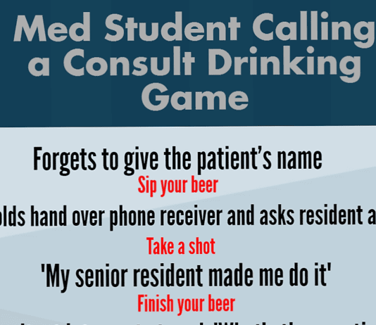 The Med Student Calling a Consult Drinking Game