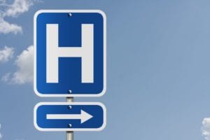 blue hospital sign hospital signs