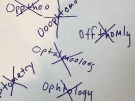 New Ophthalmology Intern Not Sure How to Spell Ophthalmology