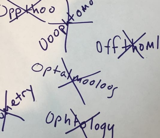 New Ophthalmology Intern Not Sure How to Spell Ophthalmology