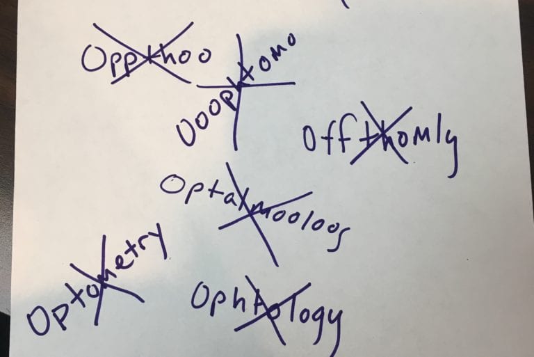 New Ophthalmology Intern Not Sure How to Spell Ophthalmology