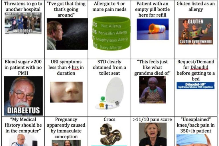 Emergency Room Bingo!