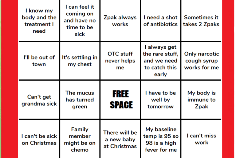 Common Cold Bingo